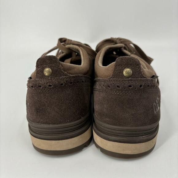CAT Caterpillar Wingtip Oxford Shoes Canvas Faux Suede Brown Men's Size 11.5 - Picture 8 of 10